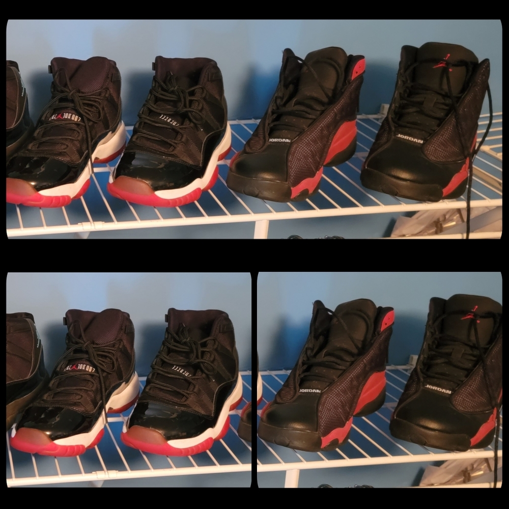 Jordan Retro Bred 11 & 13 (both pairs)
